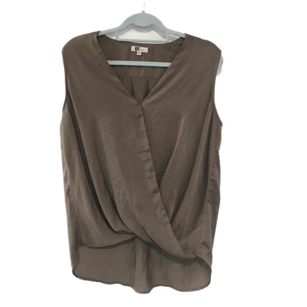 Kut from the Kloth Brown Drape Sleeveless Top